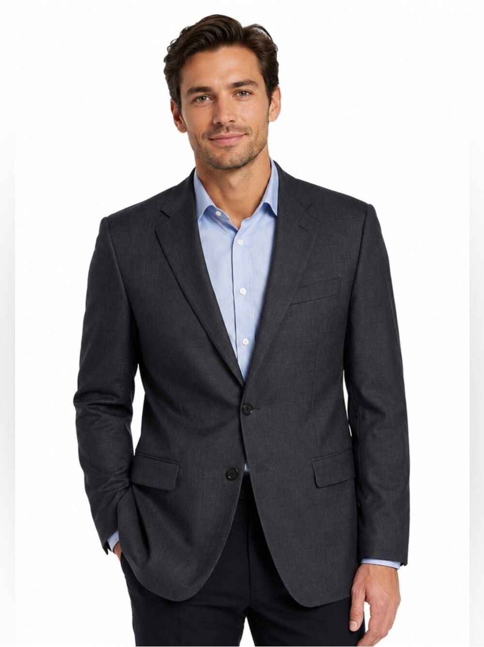 Hickey Freeman Mens Suit Jacket 40 SHT 100% Wool Blazer Career Professional